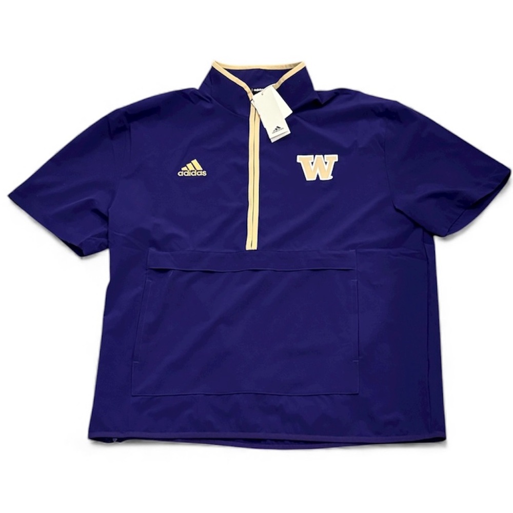 Washington Huskies Adidas Men’s 1/4 Zip Short Sleeve Jacket Large
